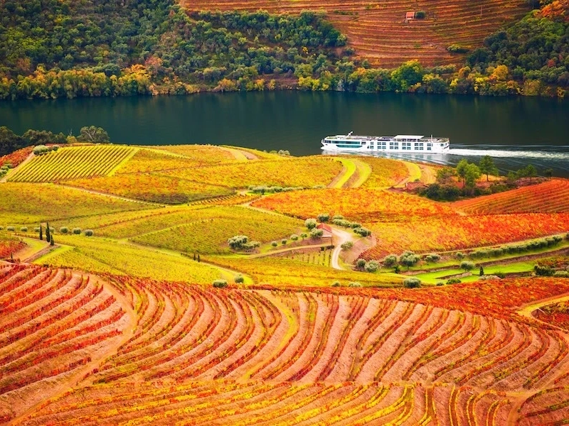 Scenic view of a historic Portuguese village and surrounding hills on a Jewish heritage route between Belmonte and the Douro Valley.