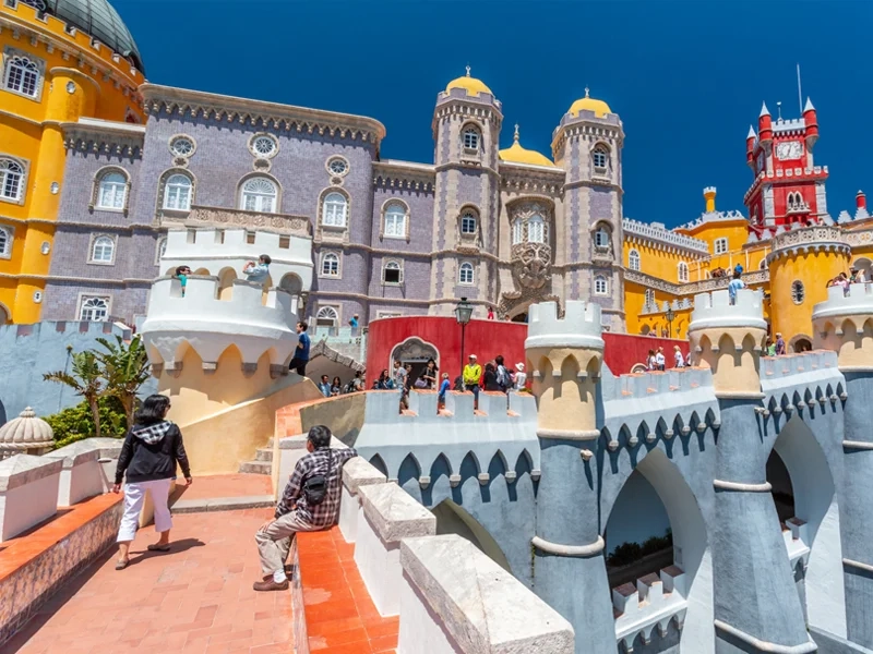 View from one of the walls of Pena Palace in Sintra
